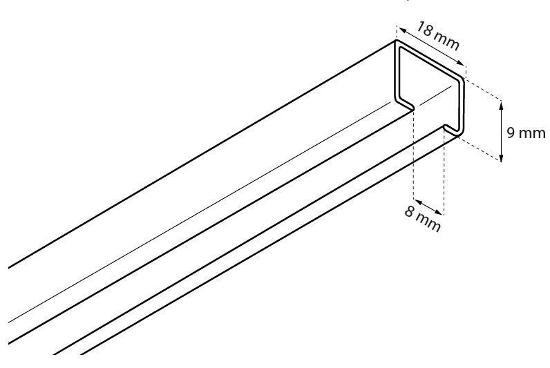 Rail extra plat DS pour rideau à vague 1,1 x 2,4 cm - L'atelier de la toile